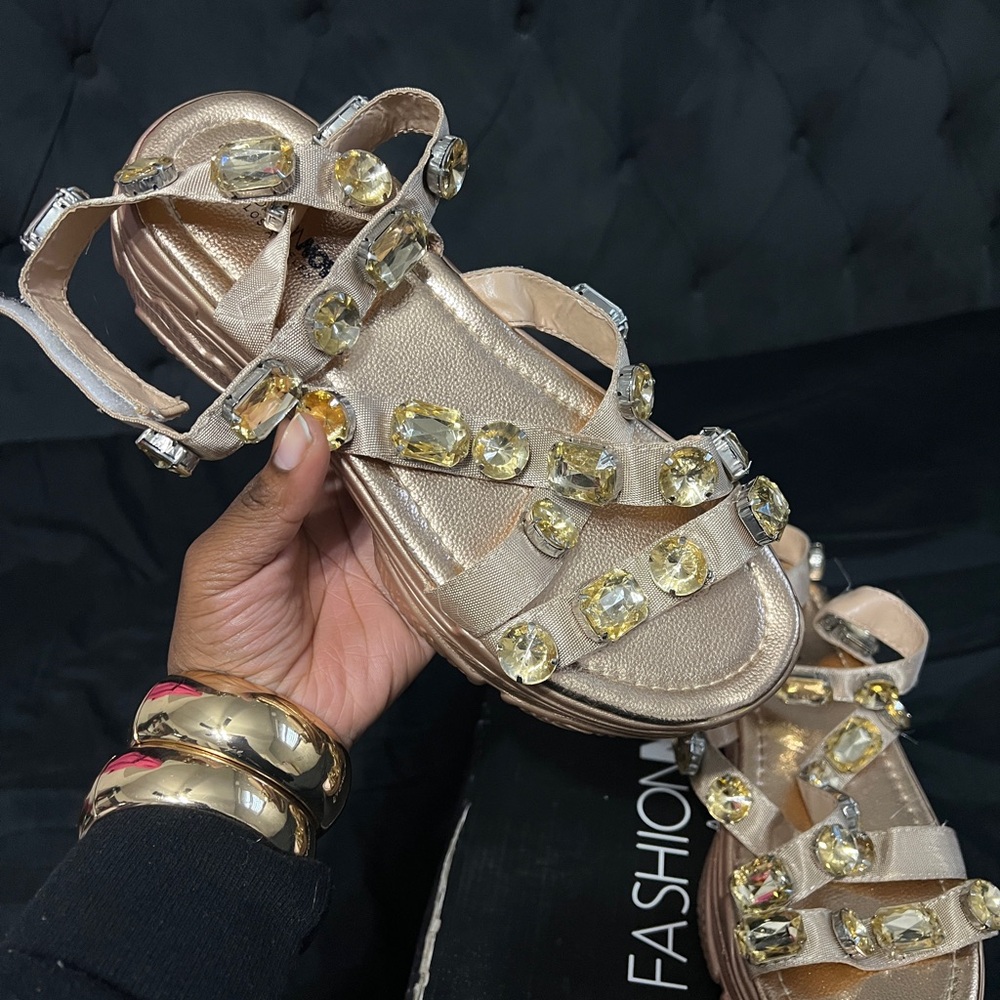 FN Rhinestone Platform Sandals - Picture 6 of 8